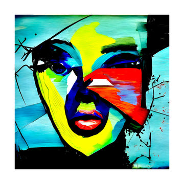 Vibrant Abstract Face | Poster - Passepartout