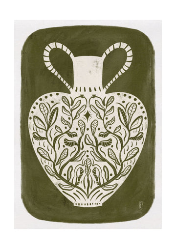 Botanical Folk Vase | Poster - Passepartout