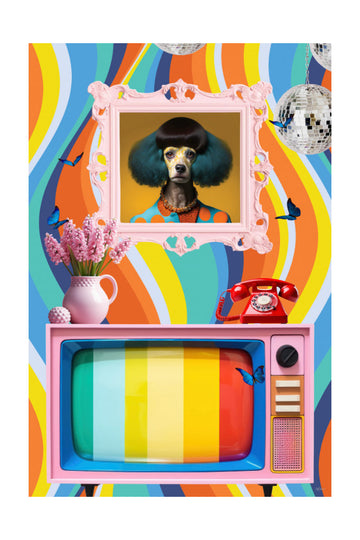 Whimsical Poodle Pop Art | Poster - Passepartout