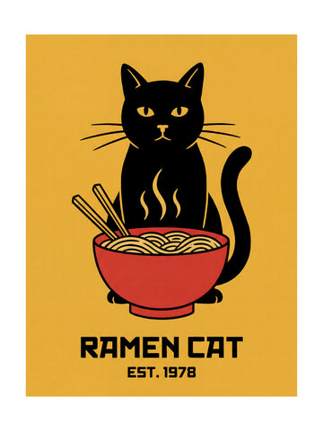 Ramen Cat | Poster - Passepartout