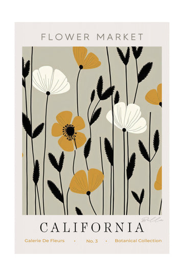 Modern Floral Field | Poster - Passepartout