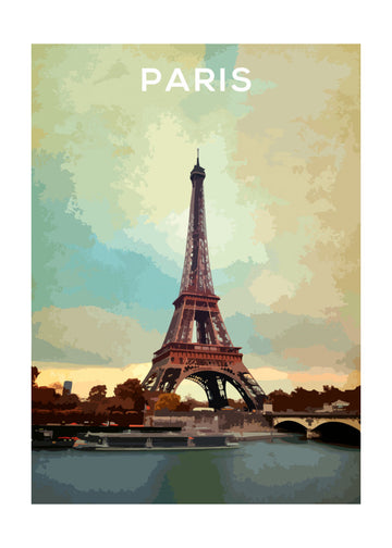 Eiffel Tower Paris Sunset | Poster - Passepartout