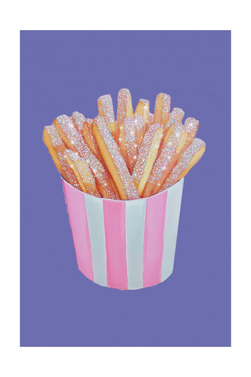 Sparkly Pink Fries | Poster - Passepartout