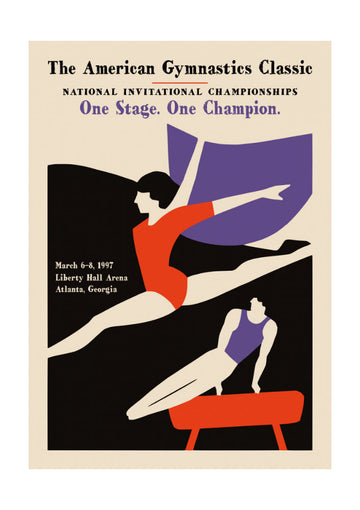 Retro Gymnastics Action | Poster - Passepartout