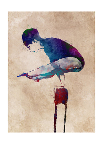 Watercolor Balance Pose | Poster - Passepartout