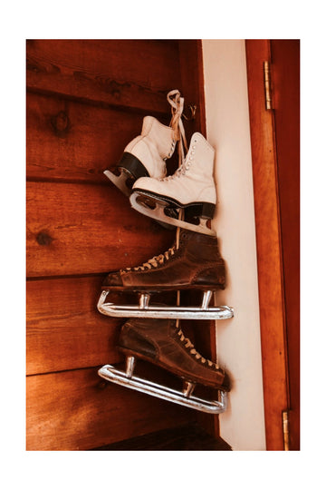 Rustic Ice Skates Display | Poster - Passepartout
