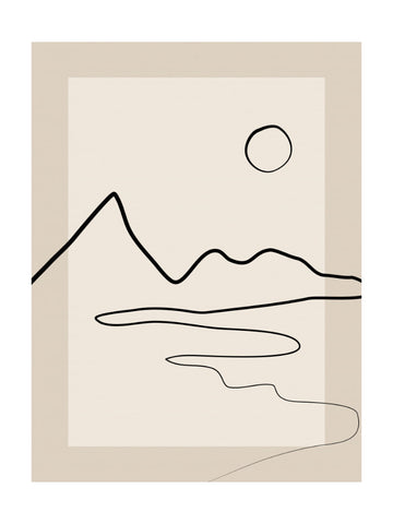 Minimalist River Mountains | Poster - Passepartout