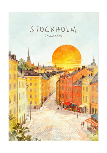 Stockholm Gamla Stan Sunset | Poster - Passepartout