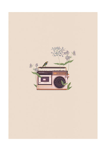 Boombox Bird Blossom | Poster - Passepartout