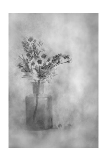 Dreamy Black and White Flowers | Poster - Passepartout