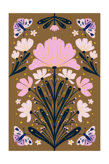Symmetrical Butterfly Garden | Poster - Passepartout