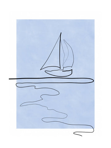 Serene Sailboat Horizon | Poster - Passepartout