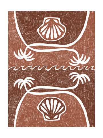 Tropical Beach Scallops | Poster - Passepartout