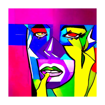 Vibrant Cubist Portrait | Poster - Passepartout