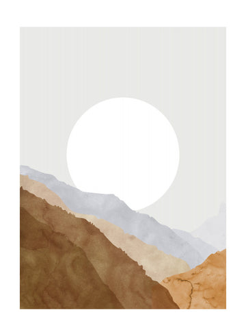 Watercolor Mountain Horizon | Poster - Passepartout