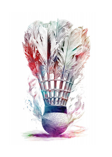 Colorful Badminton Shuttlecock | Poster - Passepartout