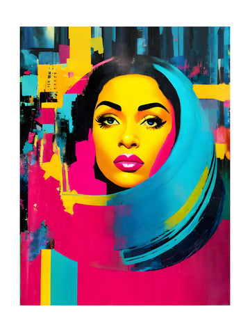 Vibrant Pop Art Woman | Poster - Passepartout