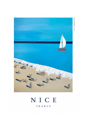 Nice Beach Day Sailboat | Poster - Passepartout
