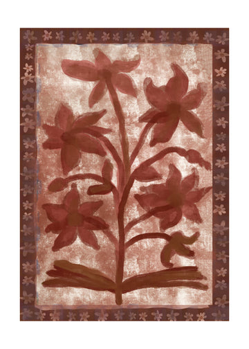 Terracotta Floral Design | Poster - Passepartout