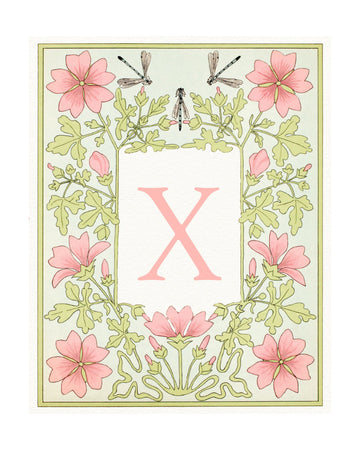 Art Nouveau Letter X | Poster - Passepartout
