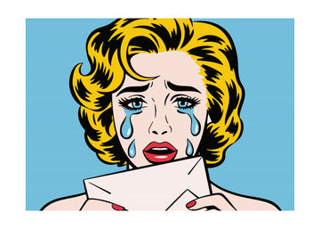 Crying Pop Art Woman | Poster - Passepartout