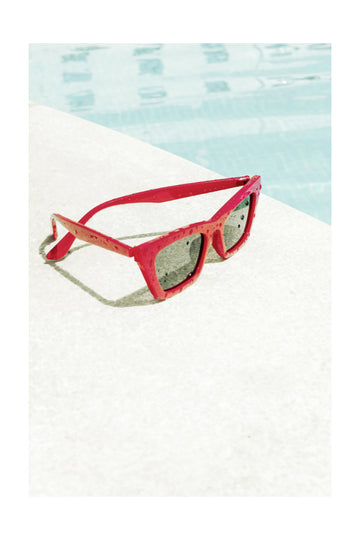 Red Poolside Sunglasses | Poster - Passepartout