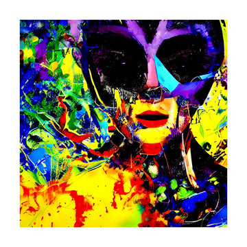 Vibrant Masked Portrait | Poster - Passepartout