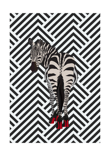 Zebra In Red Heels | Poster - Passepartout