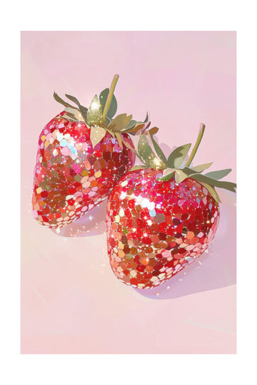Sweet Glitter Strawberries | Poster - Passepartout