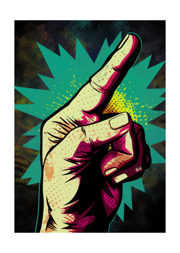 Pointing Hand Pop Art | Poster - Passepartout