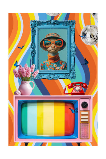 Stylish Retro Meerkat | Poster - Passepartout