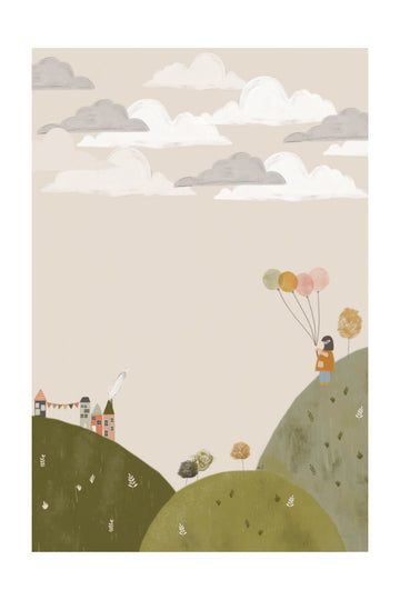 Dreamy Balloon Girl | Poster - Passepartout