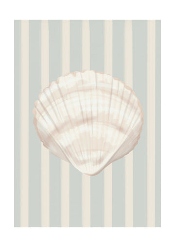 Coastal Seashell Stripes | Poster - Passepartout