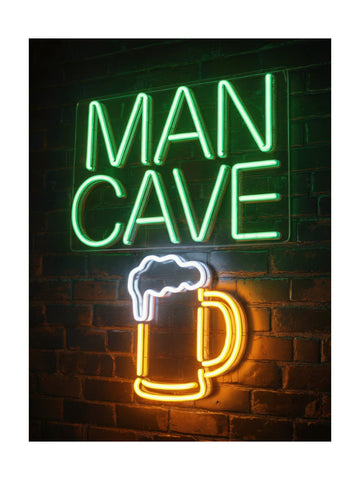 Man Cave Beer Mug Neon | Poster - Passepartout