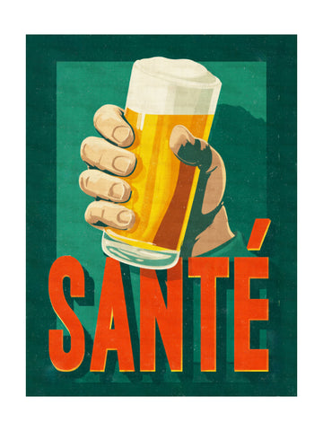 Santé Beer Toast | Poster - Passepartout