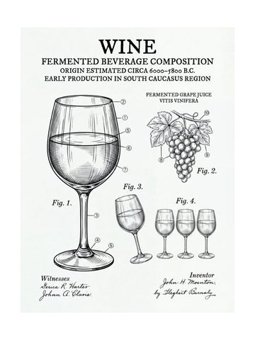 Wine Patent Diagram | Poster - Passepartout