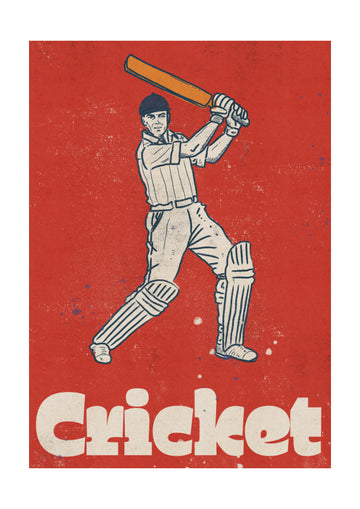 Vintage Cricket Player | Poster - Passepartout