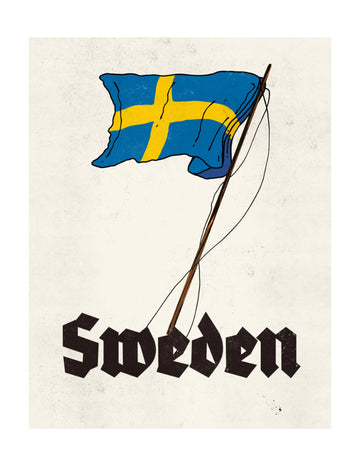 Vintage Sweden Flag | Poster - Passepartout