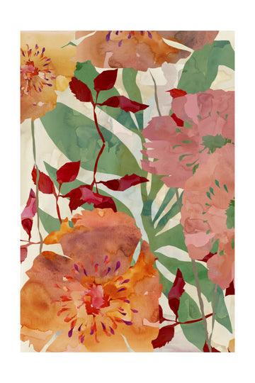 Watercolor Garden Flowers | Poster - Passepartout