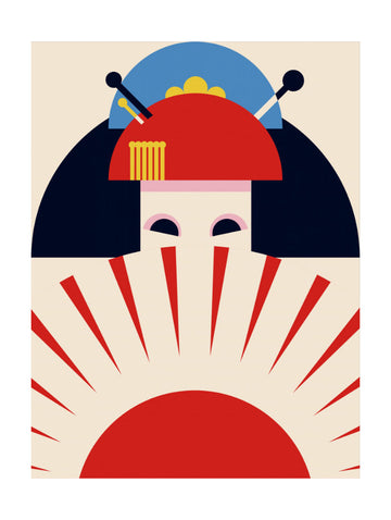 Japanese Geisha Rising Sun | Poster - Passepartout