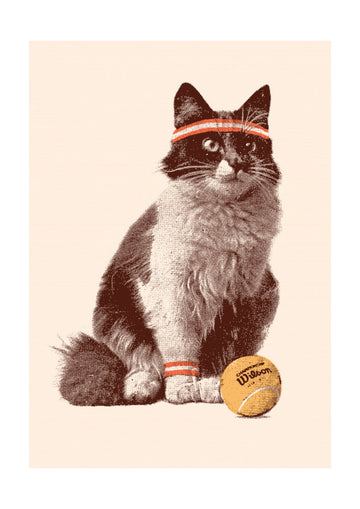 Retro Tennis Cat | Poster - Passepartout
