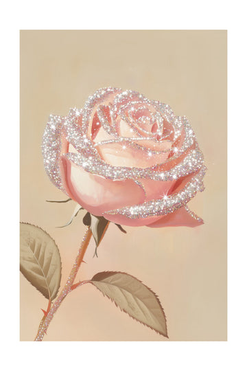 Dreamy Glitter Rose | Poster - Passepartout