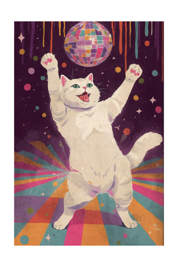 Happy Disco Cat | Poster - Passepartout