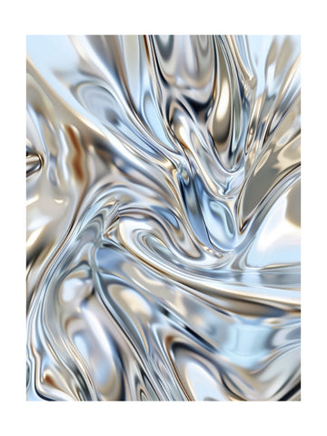 Liquid Silver Flow | Poster - Passepartout