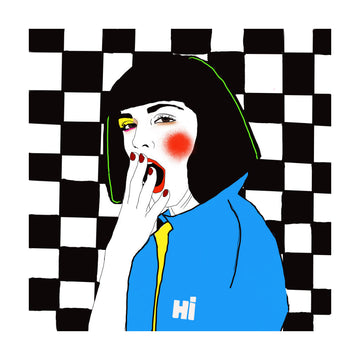Yawning Pop Girl | Poster - Passepartout
