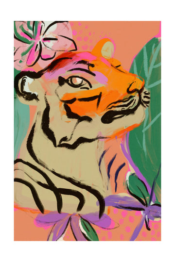 Vibrant Tiger Bloom | Poster - Passepartout