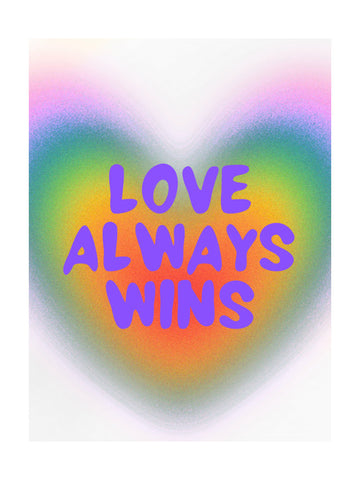 Love Always Wins Rainbow Heart | Poster - Passepartout