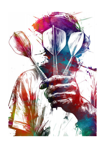 Vibrant Darts Player | Poster - Passepartout