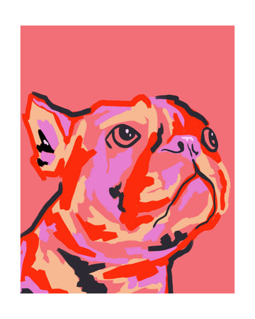 Colorful Pop Bulldog | Poster - Passepartout