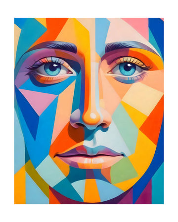 Vibrant Geometric Portrait | Poster - Passepartout